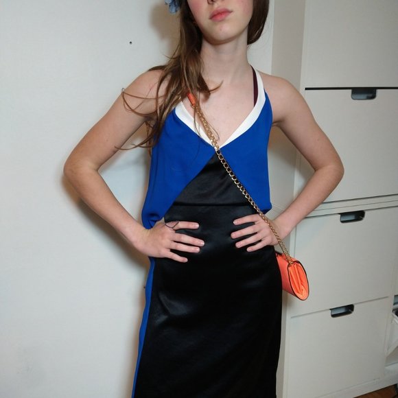 Cedric Charlier black cream and blue cocktail dress worn on The Bold Type - Picture 4 of 7
